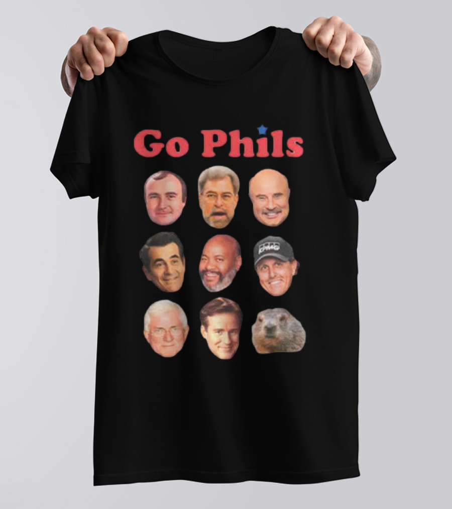 Go Phils Faces Featuring History Of Phillips Head Coaches T-Shirt