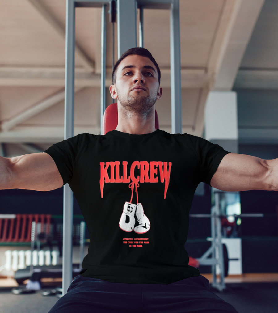 Kll Crew Killcrew Athletic Department The Cure For The Pain Boxing Gloves T-Shirt