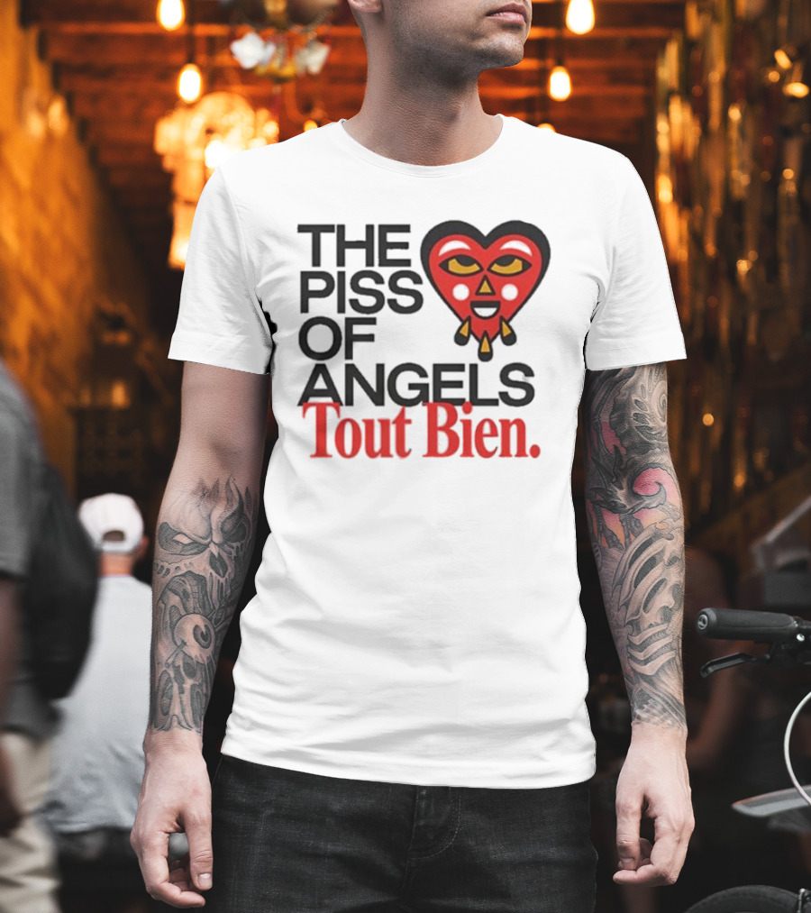 Tout Bien The Piss Of Angels Red Heart Face T-Shirt
