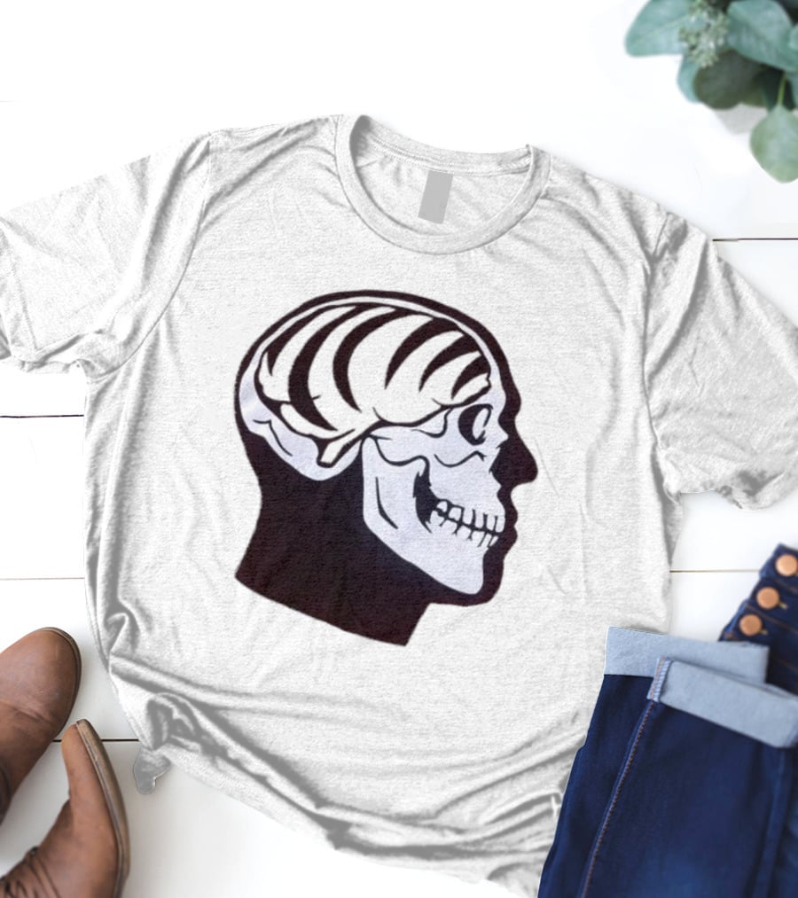 Bengal Brain Skull With Orange Highlights T-Shirt
