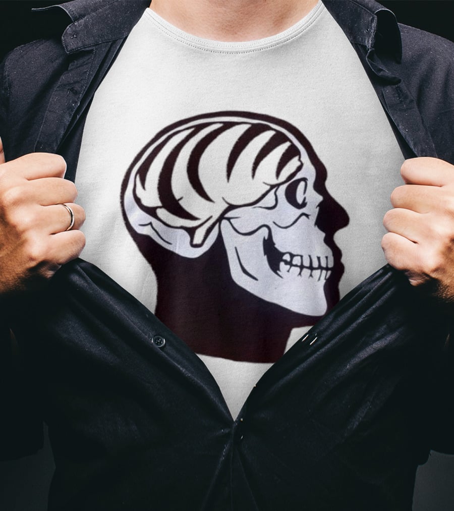 Bengal Brain Skull With Orange Highlights T-Shirt