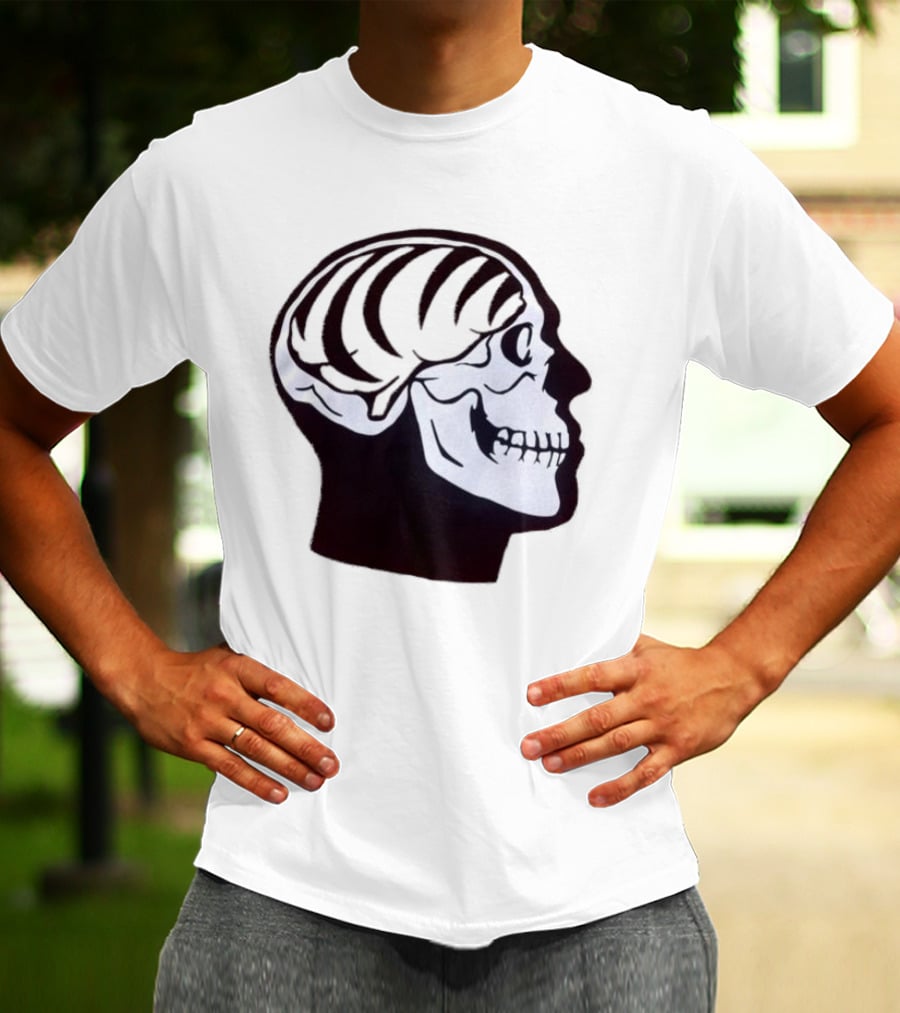 Bengal Brain Skull With Orange Highlights T-Shirt
