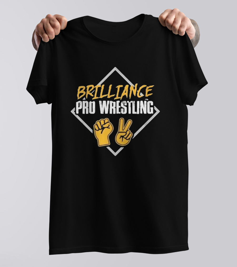 BRILLIANCE PRO WRESTLING Fist And Peace Gesture T-Shirt