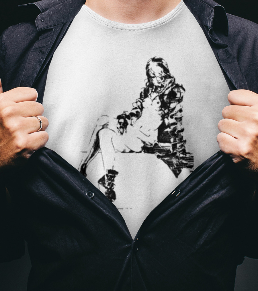 Espionagevr Store Big Sniper Mysterious Figure In Long Coat And Boots T-Shirt