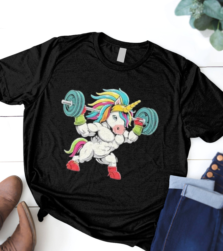 Classic Gym Unicorn Lifting Weights Funny Adorable Pet T-Shirt