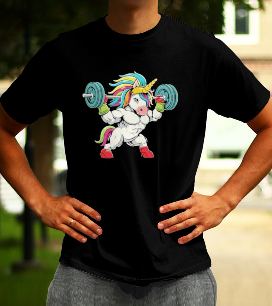 Classic Gym Unicorn Lifting Weights Funny Adorable Pet T-Shirt