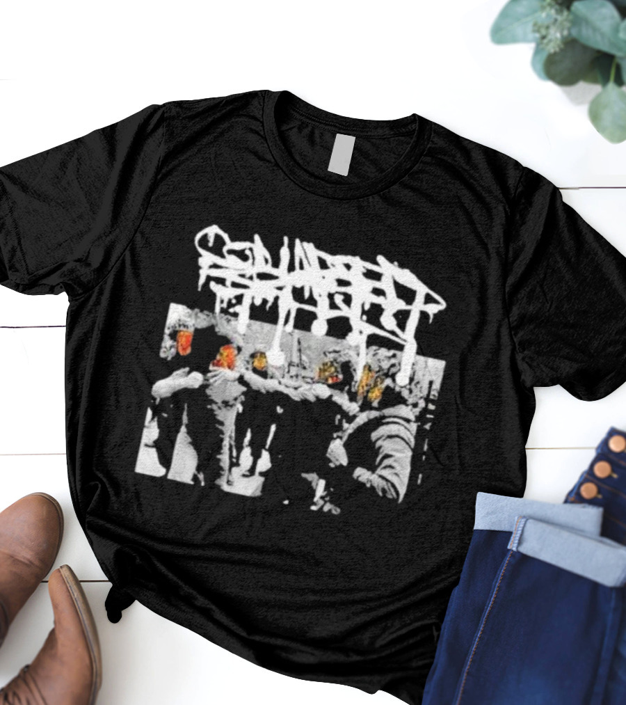 Squad Beat Collapsed Skull Neighbors Riot Scene T-Shirt