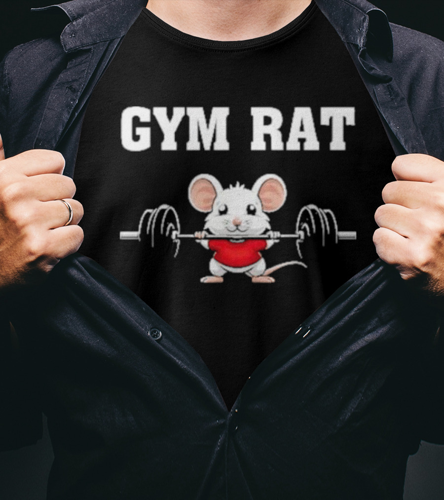 Gym Rat Cute Animal Weightlifting T-Shirt