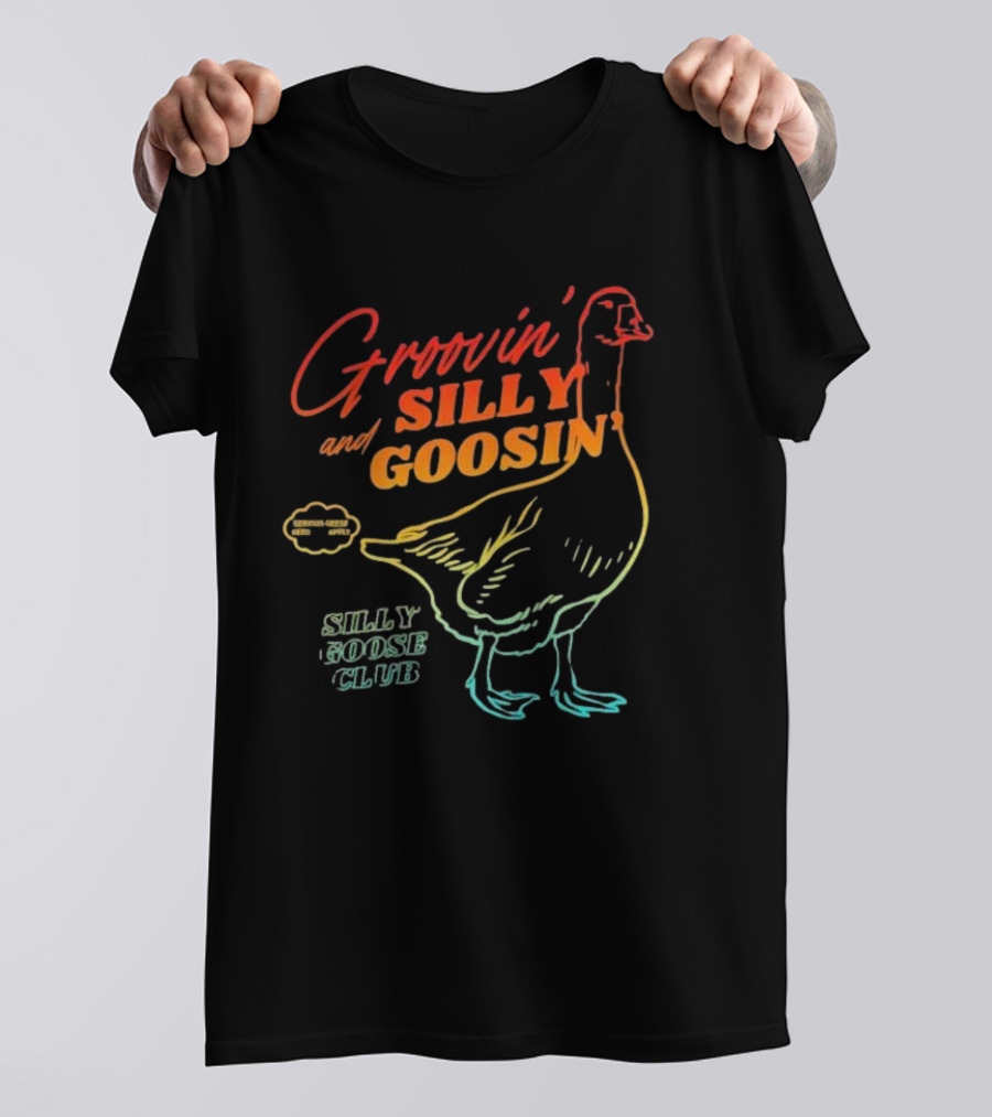 Groovin’ And Silly Goosin’ Silly Goose Club Retro Goose Outline T-Shirt