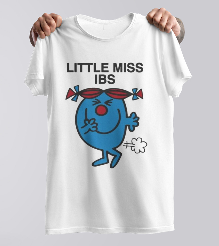Little Miss IBS Character With Red Bows And Blue Figure T-Shirt