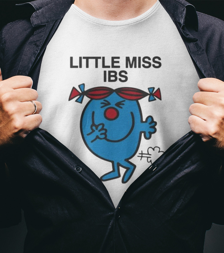 Little Miss IBS Character With Red Bows And Blue Figure T-Shirt