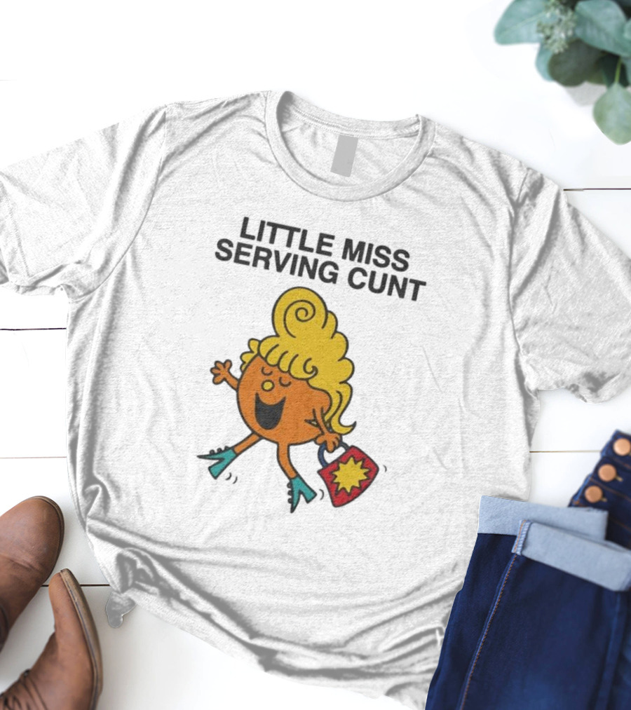 Little Miss Serving Cunt Retro Cartoon Character T-Shirt