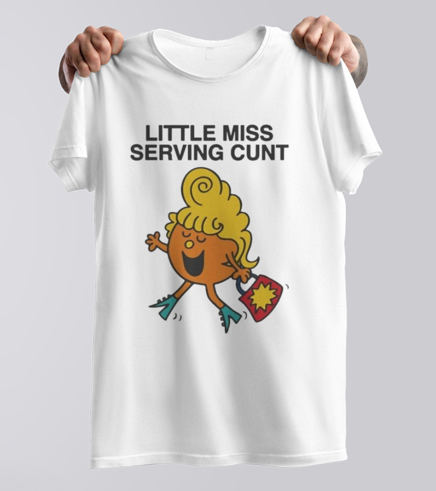 Little Miss Serving Cunt Retro Cartoon Character T-Shirt
