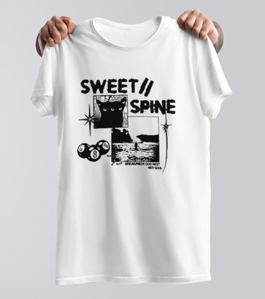 Sweet Spine Break Neck God Rest Her Soul Cat Eight Ball T-Shirt