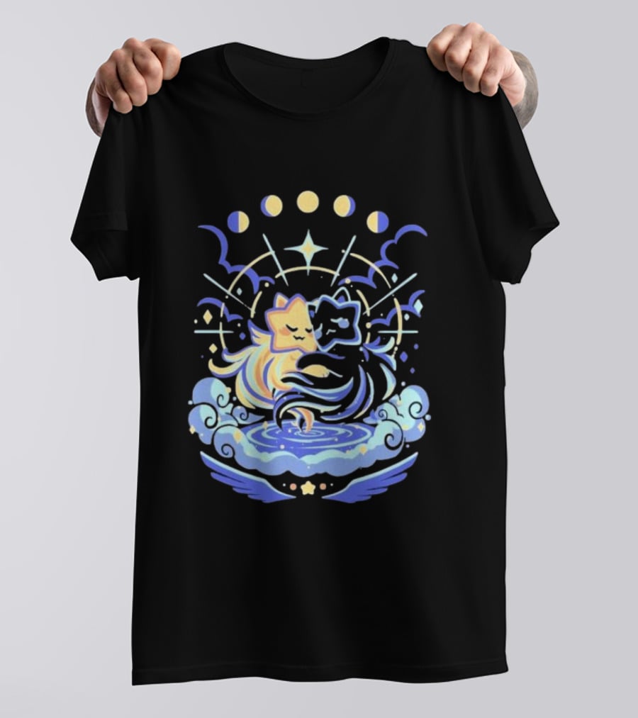 Wishing Stars Miski Celestial Phases Astral Embrace T-Shirt