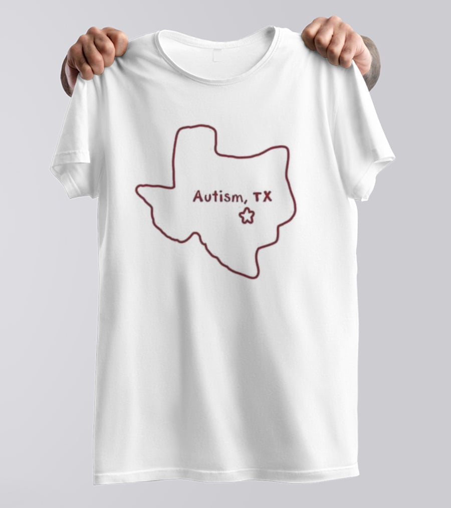 Autism TX Texas Outline Star T-Shirt