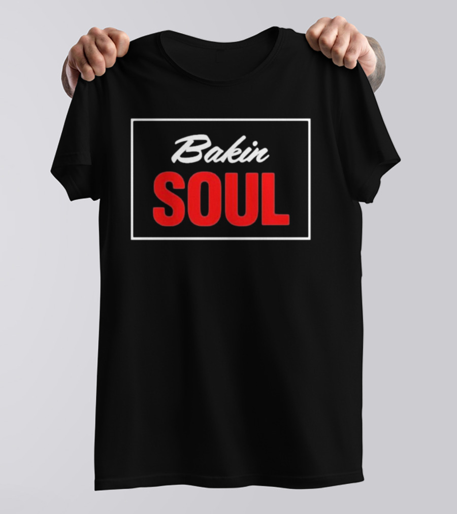 Bakin Soul Black And Red Bold Typography Block T-Shirt