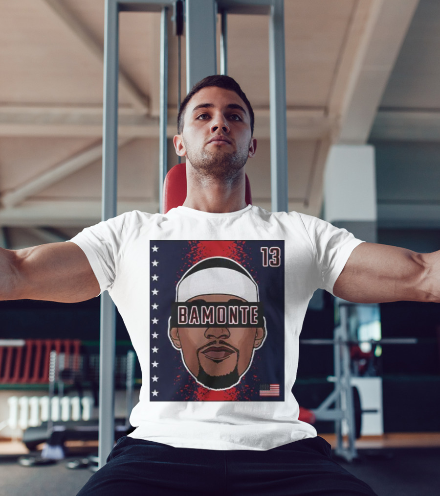 Bamonte 13 Stars And Stripes Illustration Bam Adebayo T-Shirt
