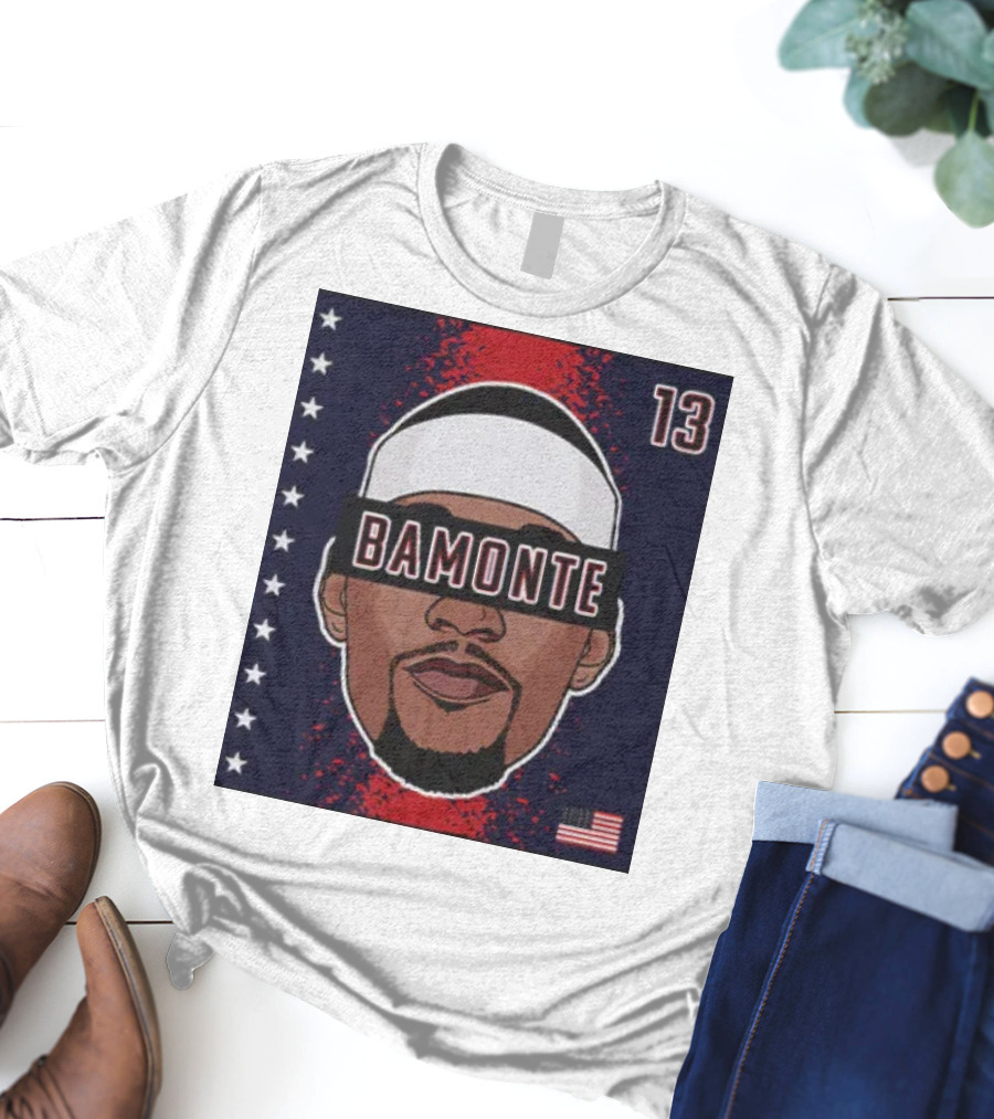 Bamonte 13 Stars And Stripes Illustration Bam Adebayo T-Shirt