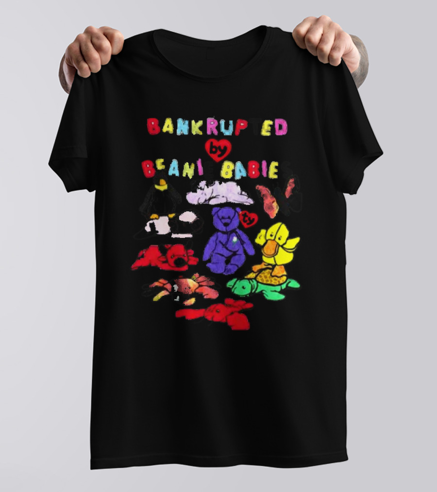 Bankrupted By Beanie Babies Heart Colorful Collection T-Shirt