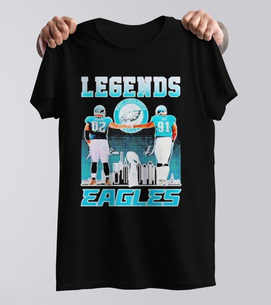 Legends Eagles 62 91 Philadelphia Football Players T-Shirt