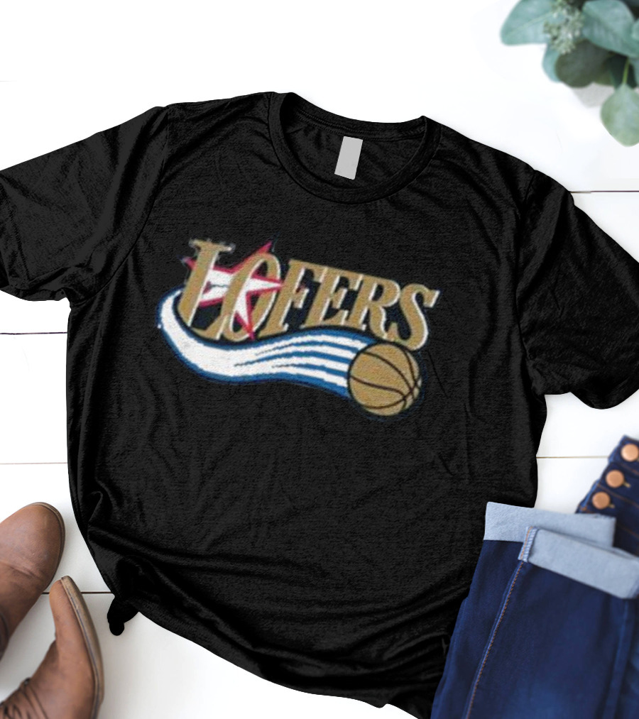Loafers Basketball Logo Parody With Star And Wave Elements T-Shirt