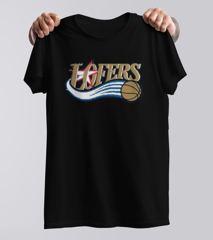 Loafers Basketball Logo Parody With Star And Wave Elements T-Shirt