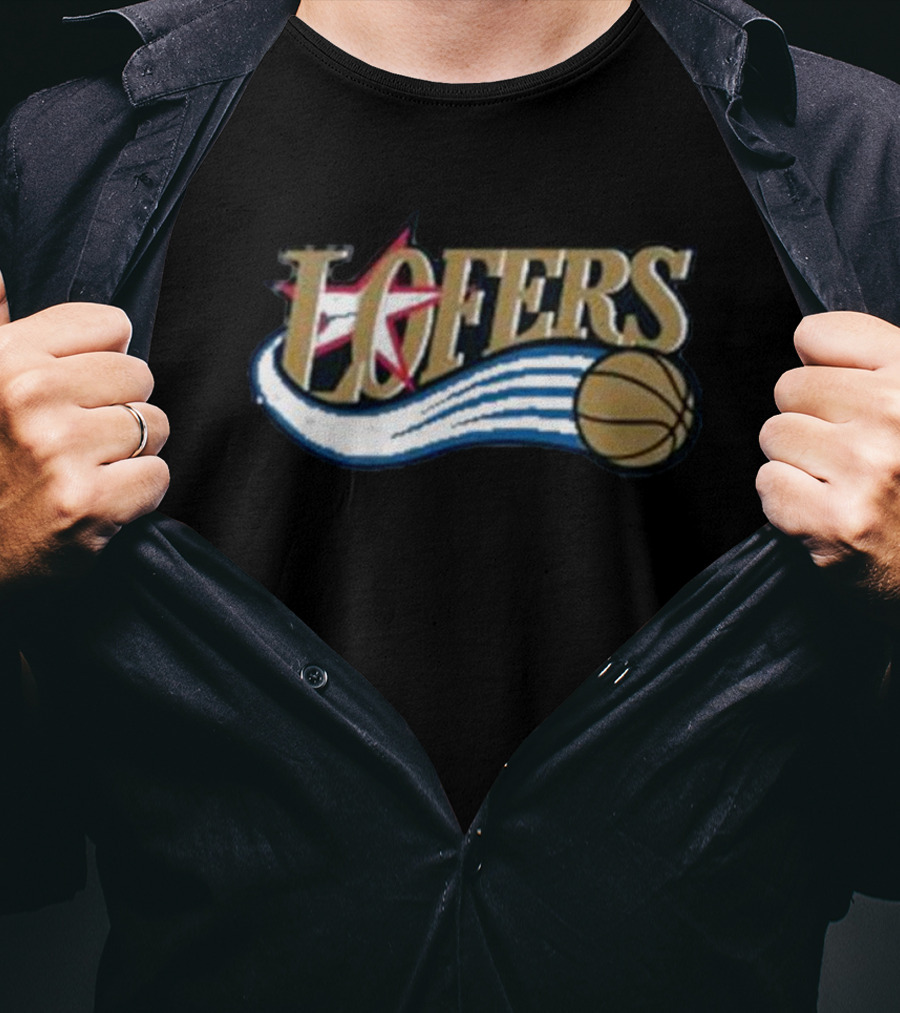 Loafers Basketball Logo Parody With Star And Wave Elements T-Shirt