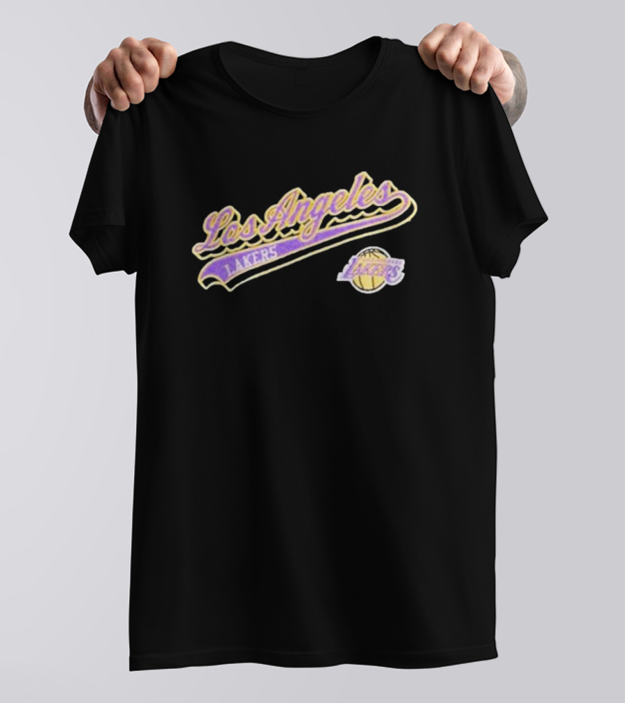 Los Angeles Lakers Script Logo Basketball T-Shirt