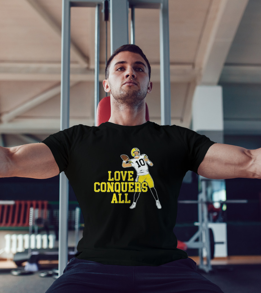 Love Conquers All Bo Nix Oregon Ducks Football Quarterback T-Shirt