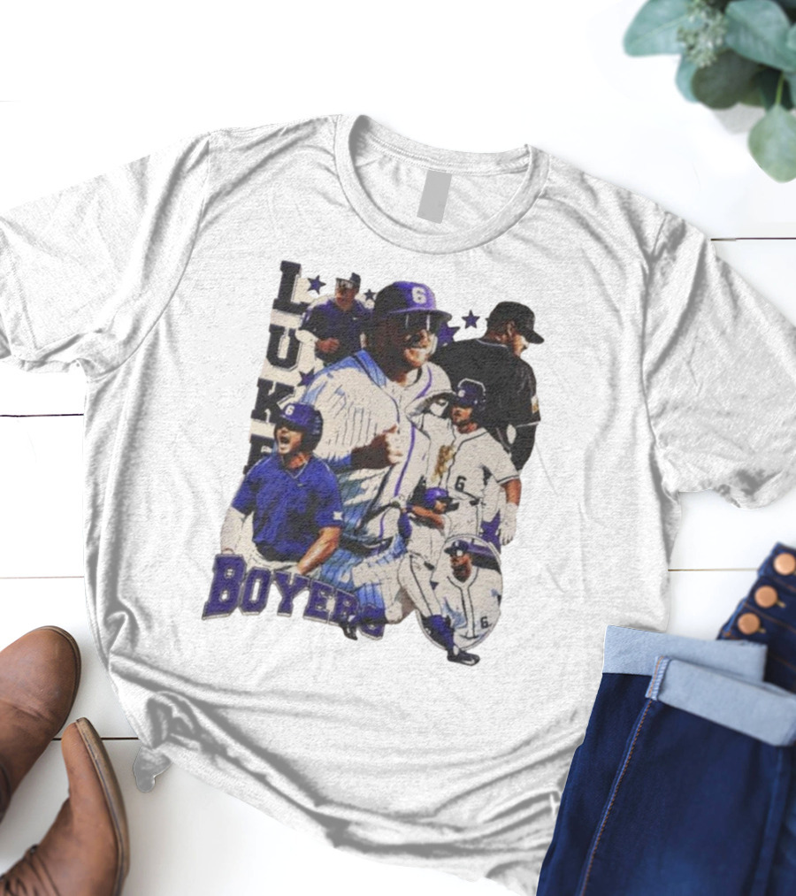 Luke Boyers TCU Horned Frogs Baseball 6 Multi-Action Highlights T-Shirt