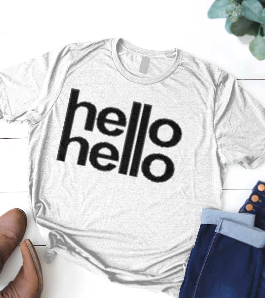 Lulu Hello Hello Black Text Minimalist T-Shirt
