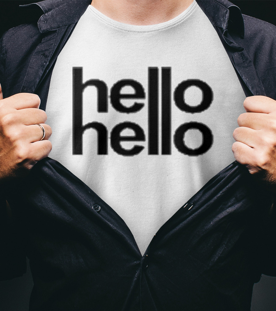 Lulu Hello Hello Black Text Minimalist T-Shirt