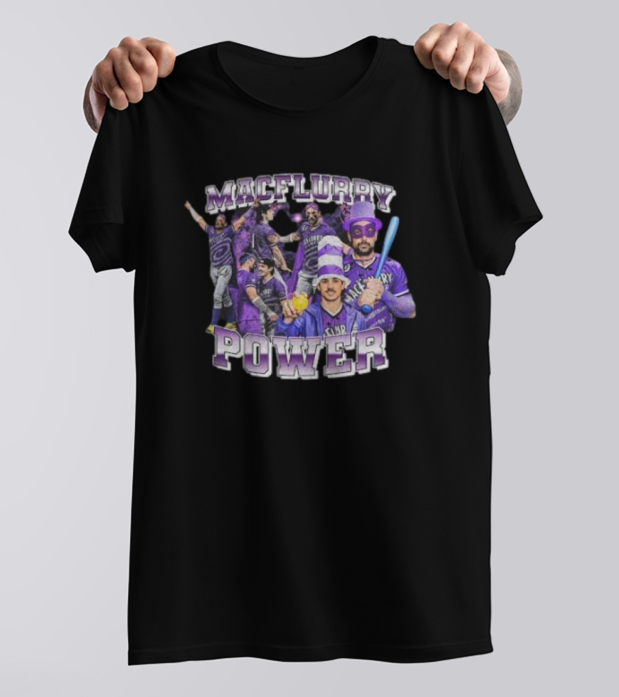 Macflurry Power 90’s Team Purple Baseball Players In Costume T-Shirt