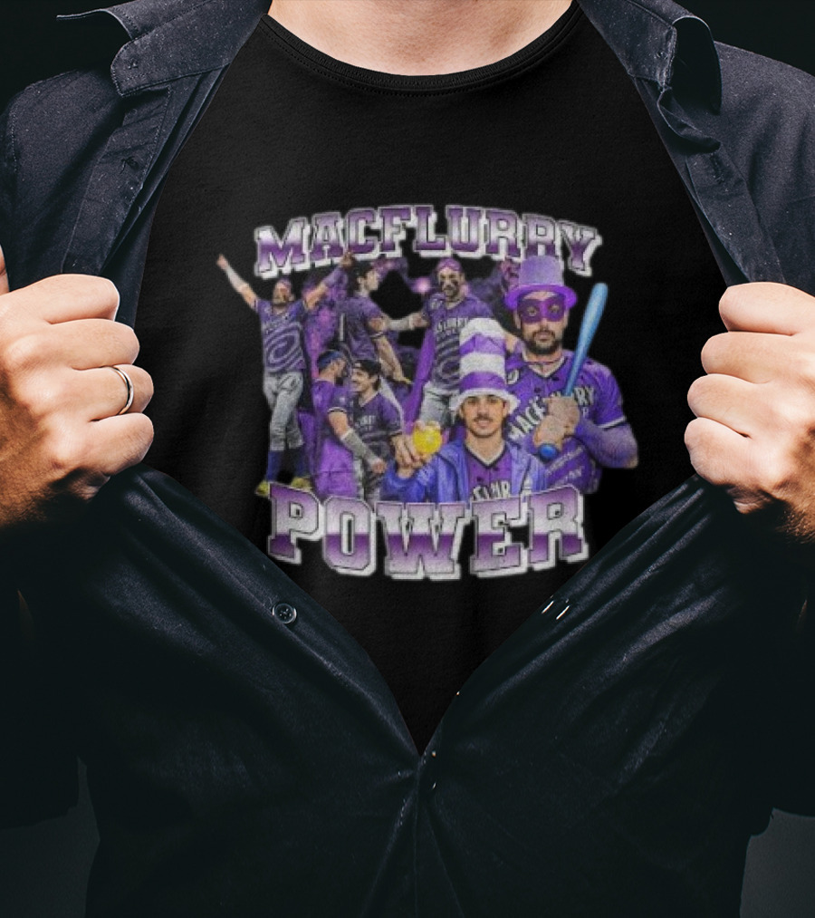 Macflurry Power 90’s Team Purple Baseball Players In Costume T-Shirt