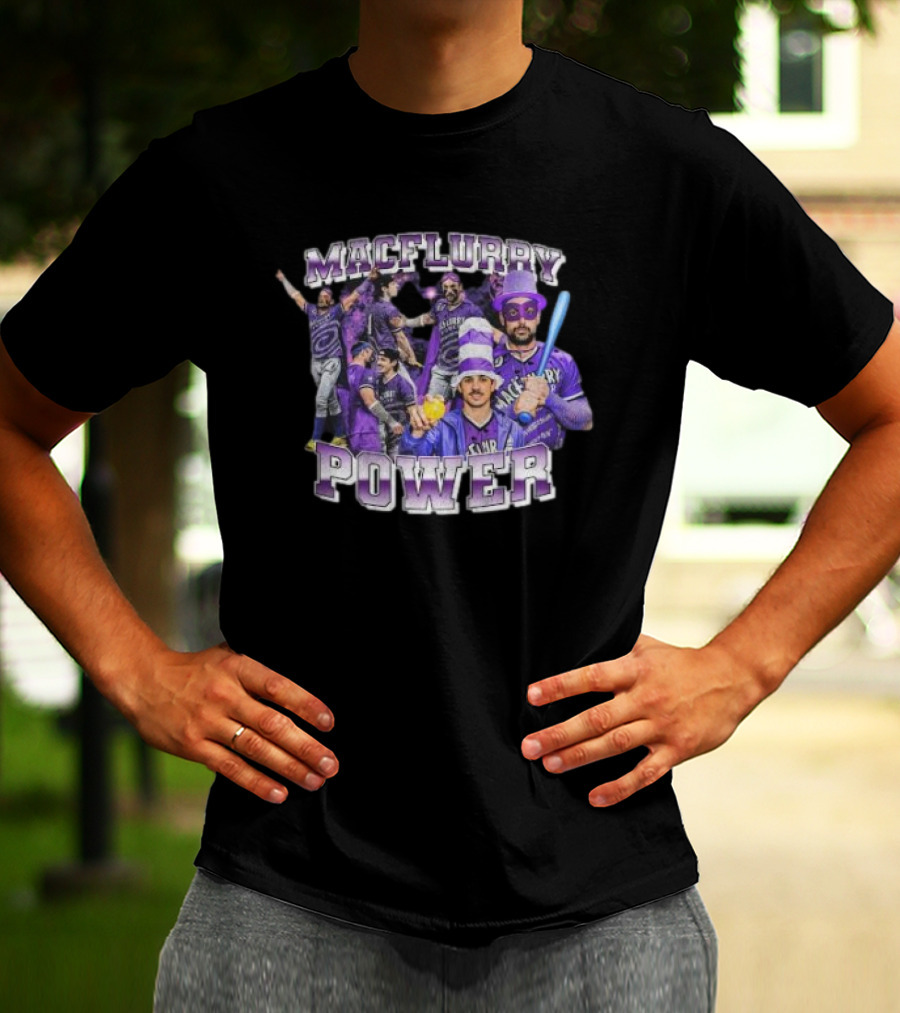 Macflurry Power 90’s Team Purple Baseball Players In Costume T-Shirt