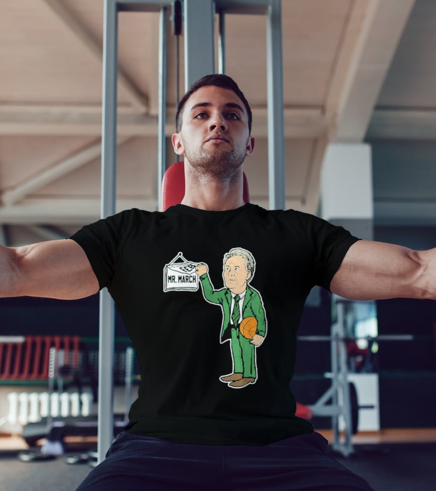 Mr. March Basketball Coach With Calendar In Green Suit Holding Basketball T-Shirt