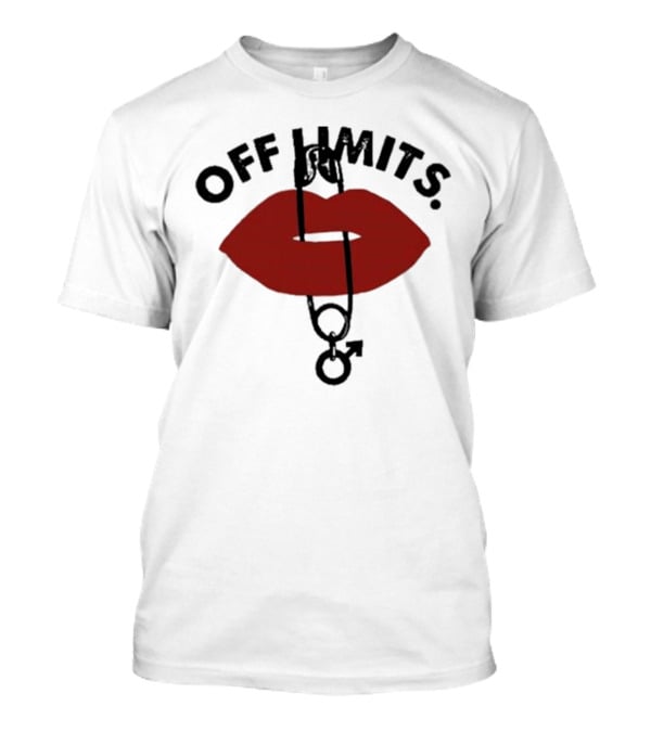 Munawar Faruqui Off Limits Red Lips Safety Pin T-Shirt