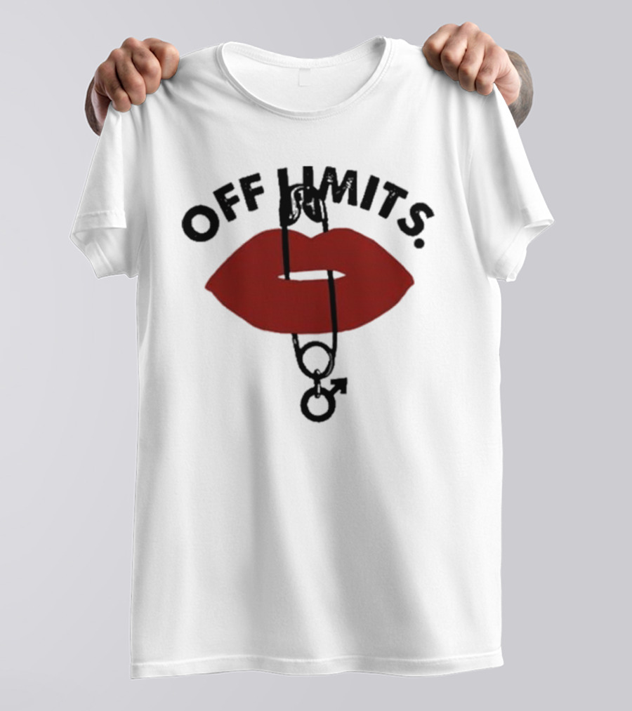 Munawar Faruqui Off Limits Red Lips Safety Pin T-Shirt