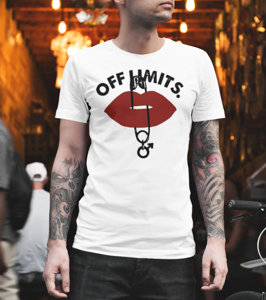 Munawar Faruqui Off Limits Red Lips Safety Pin T-Shirt