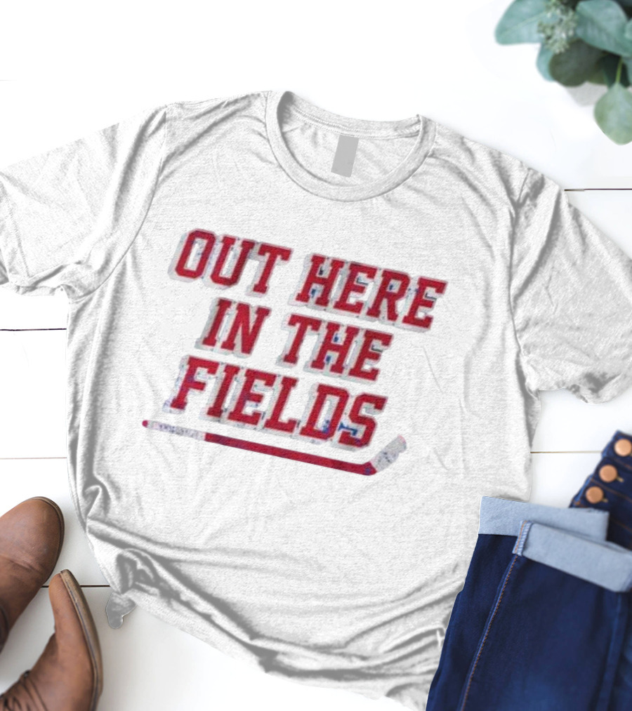 Out Here In The Fields New York Hockey T-Shirt
