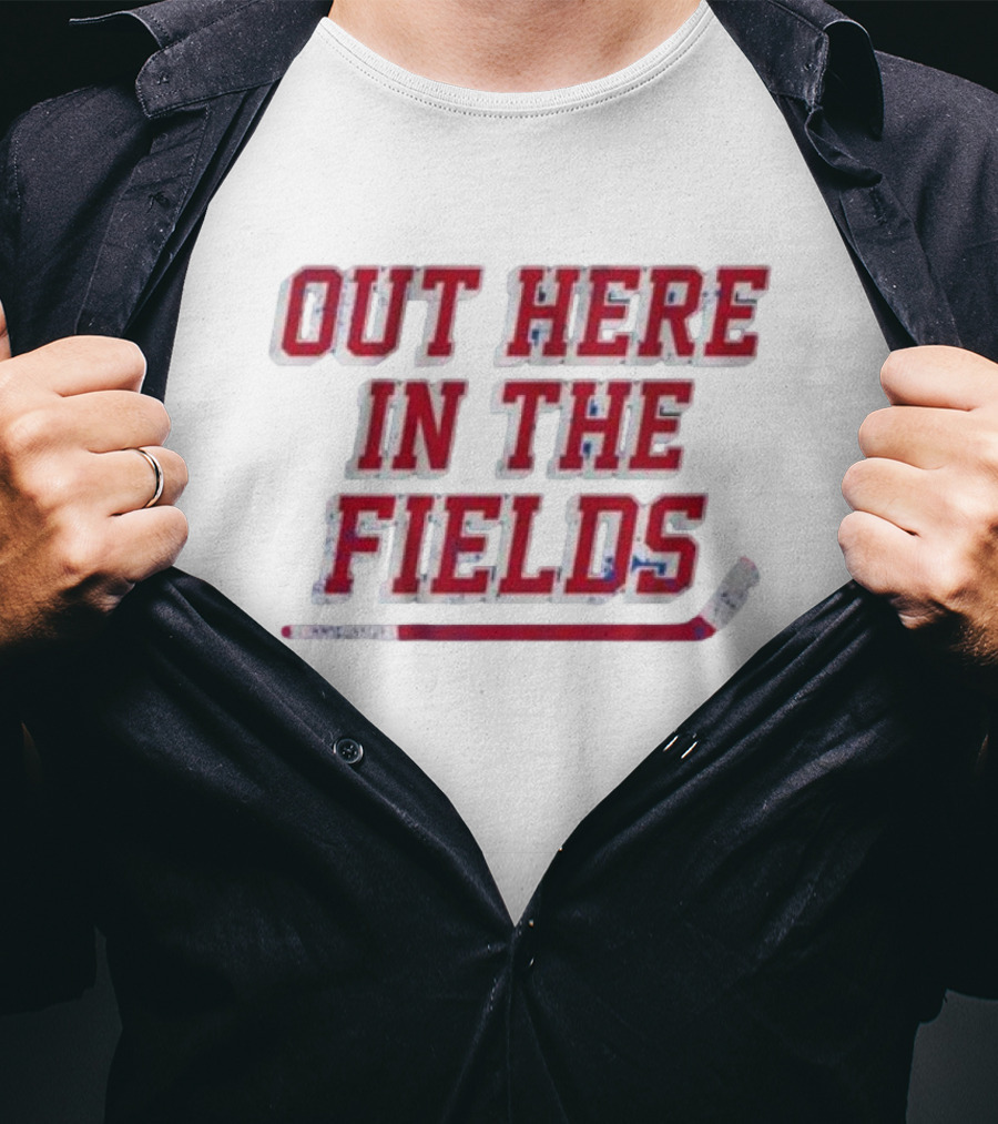 Out Here In The Fields New York Hockey T-Shirt