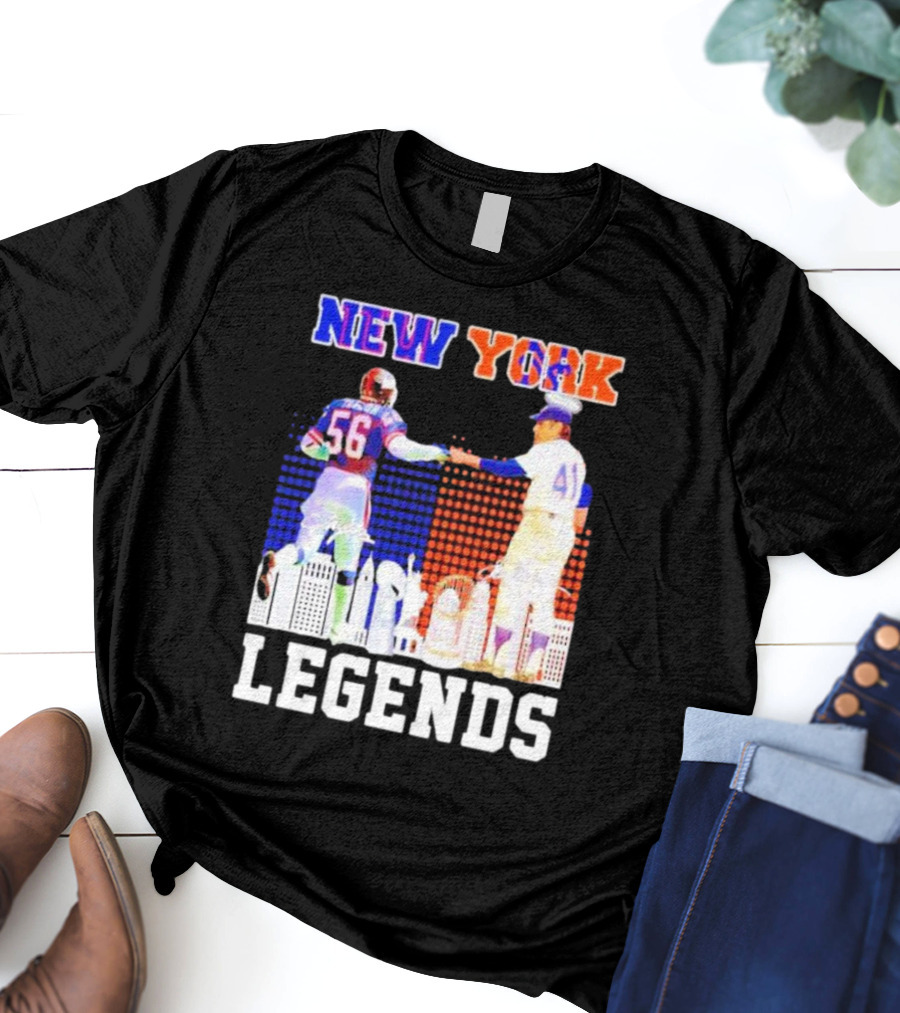 New York Lawrence Taylor Tom Seaver Legends Signatures T-Shirt