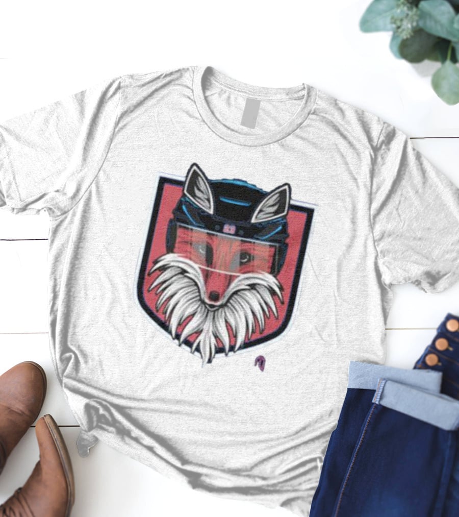 NYR Fox Shield Hockey Logo Helmet T-Shirt