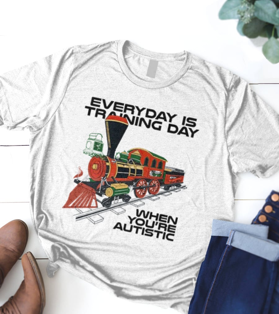 Everyday Is Training Day When You’re Autistic Colorful Train T-Shirt