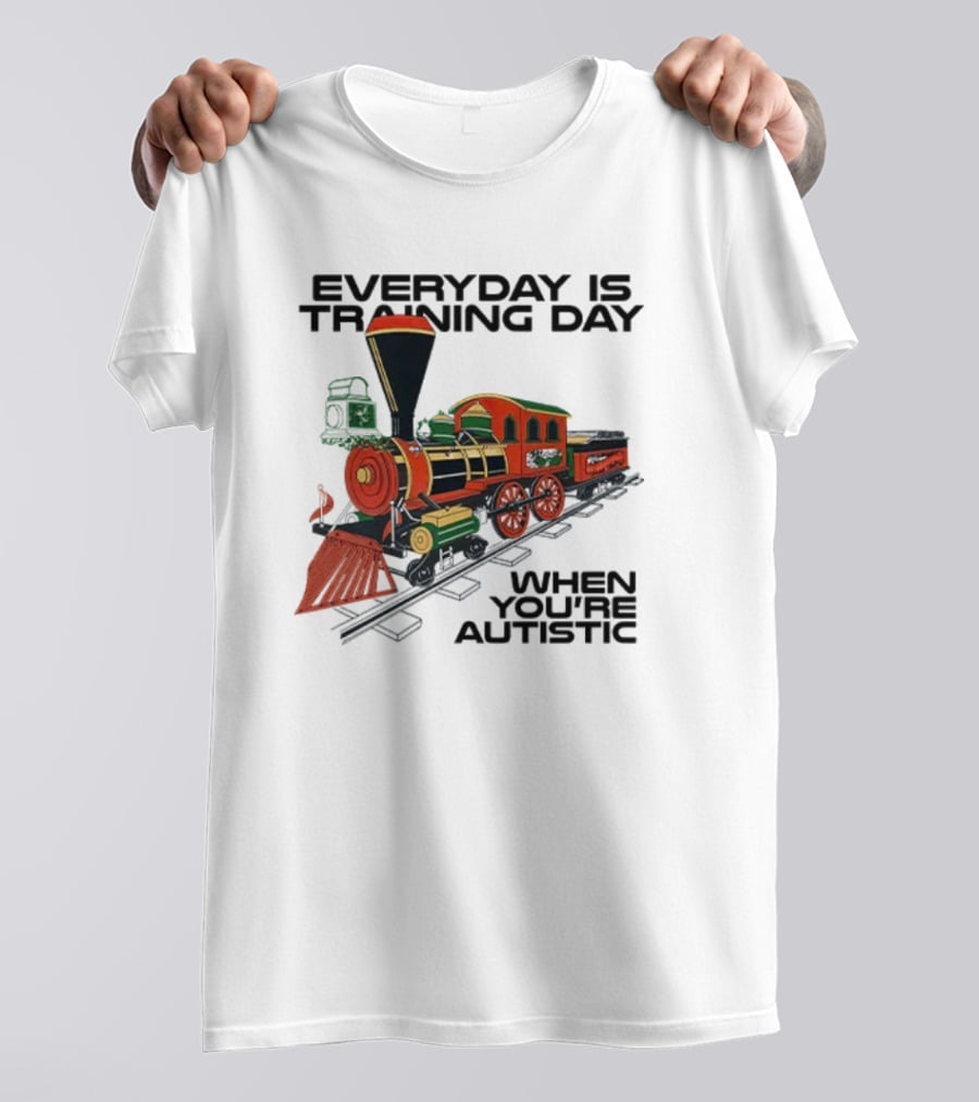 Everyday Is Training Day When You’re Autistic Colorful Train T-Shirt