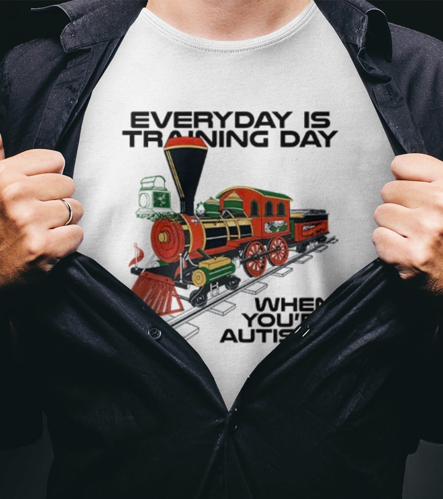 Everyday Is Training Day When You’re Autistic Colorful Train T-Shirt