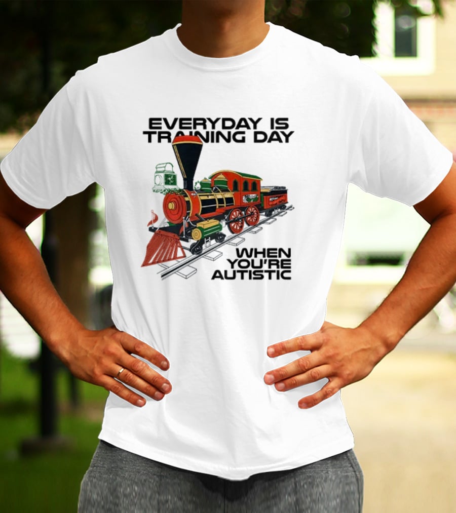 Everyday Is Training Day When You’re Autistic Colorful Train T-Shirt