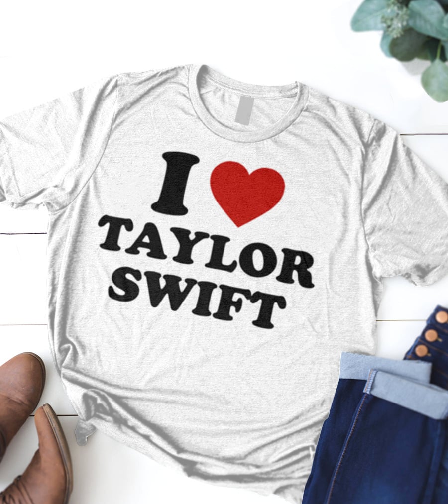 I Love Taylor Swift Red Heart Pin T-Shirt