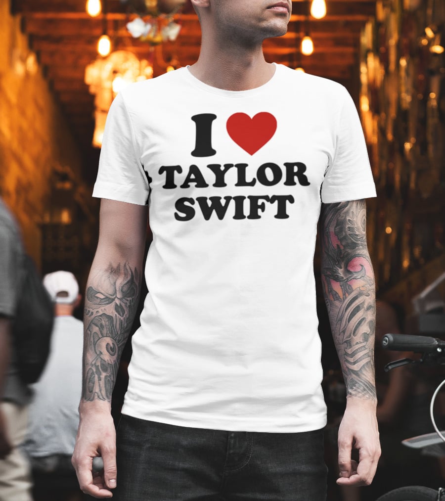I Love Taylor Swift Red Heart Pin T-Shirt
